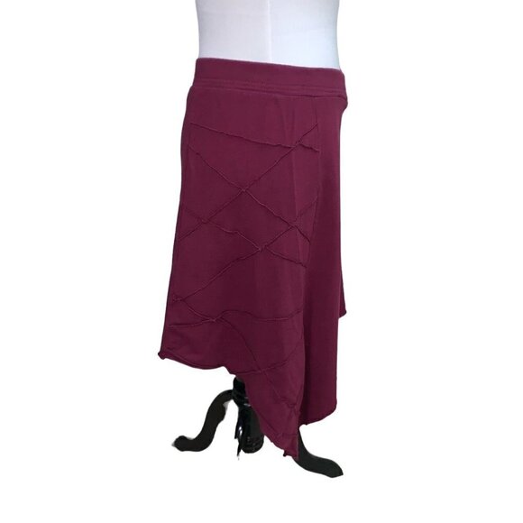 Luna Design Women's M Medium Skirt Elastic Waist Asymmetrical Hemline Textured - Picture 3 of 7
